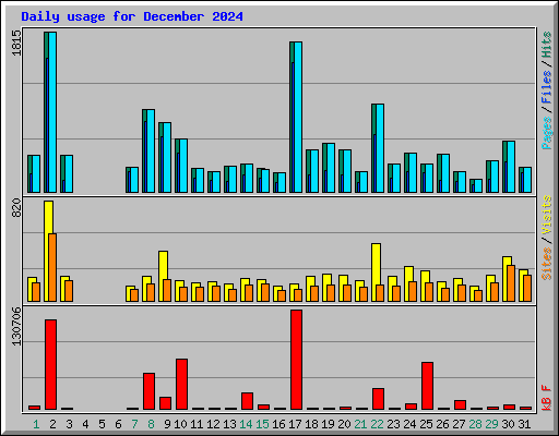 Daily usage for December 2024